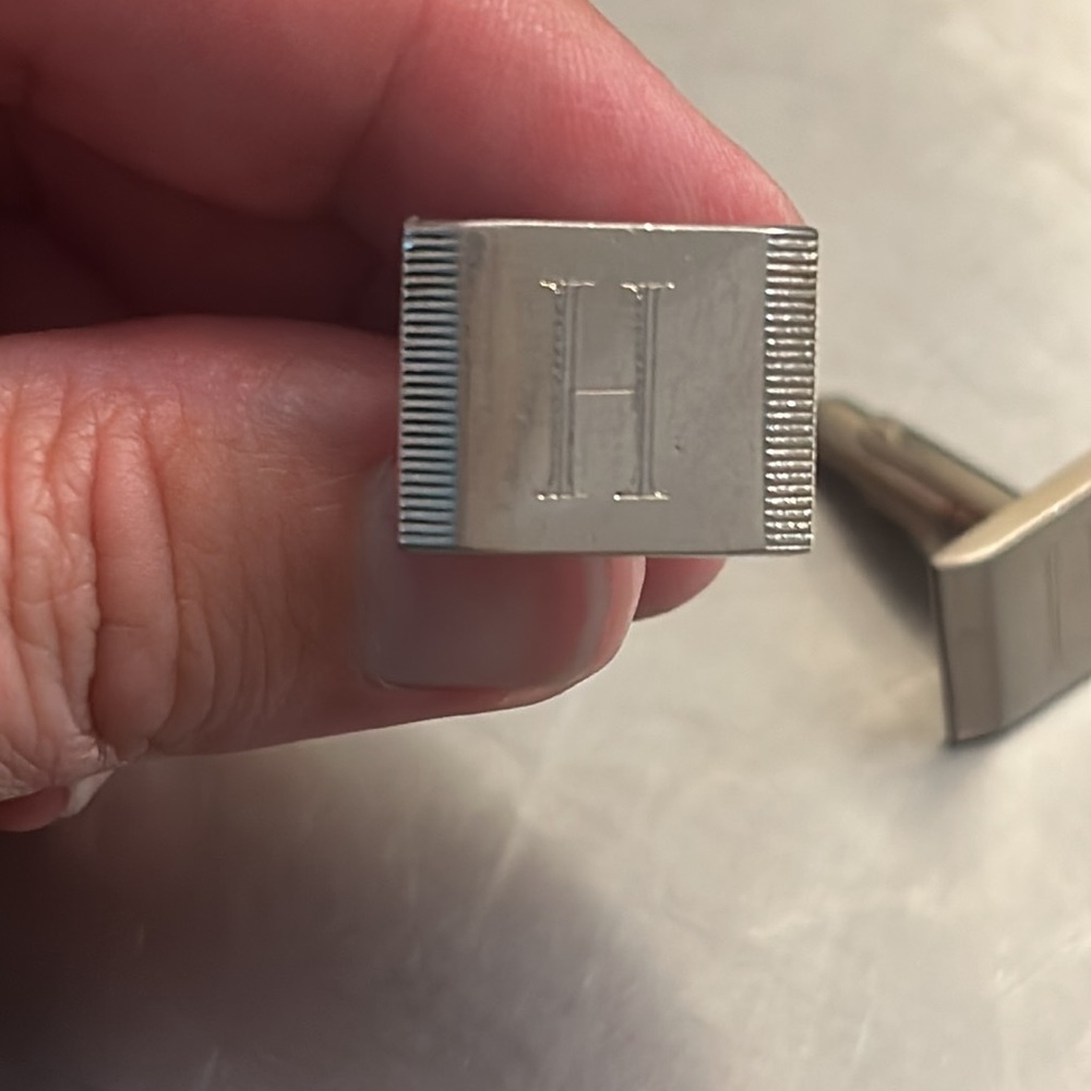 Tie Clip And Cuff Links Matching With Letter H Si… - image 4